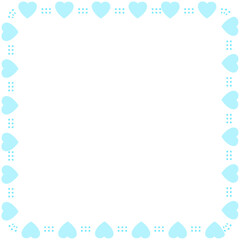 Obraz premium Hand drawn hearts border and frame on white background