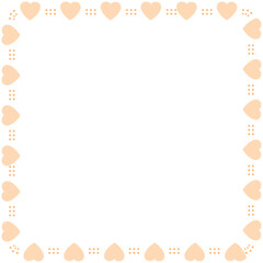 Hand drawn hearts border and frame on white background