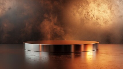 3d rendering of empty stage, platform or podium illuminated by spotlights against dark background.