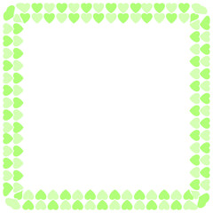 Hand drawn hearts border and frame on white background