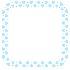 Hand drawn hearts border and frame on white background