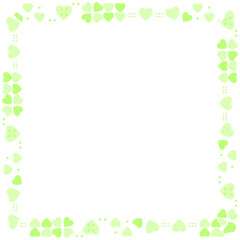 Hand drawn hearts border and frame on white background