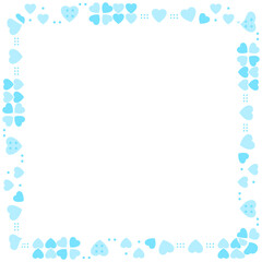 Hand drawn hearts border and frame on white background