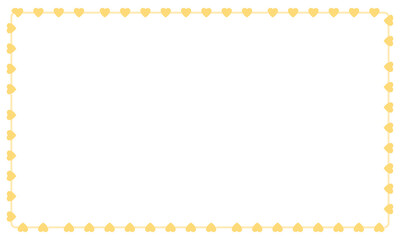 Hand drawn hearts border and frame on white background