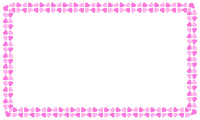 Hand drawn hearts border and frame on white background