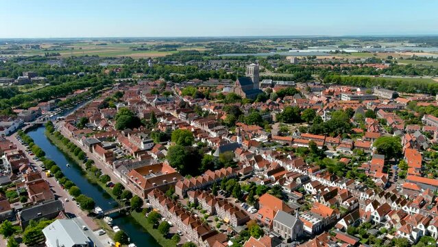 Aerial view of Brielle, Netherlands.