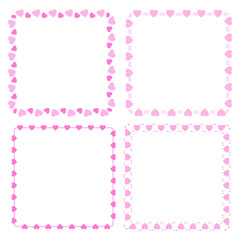 Hand drawn hearts border and frame collection