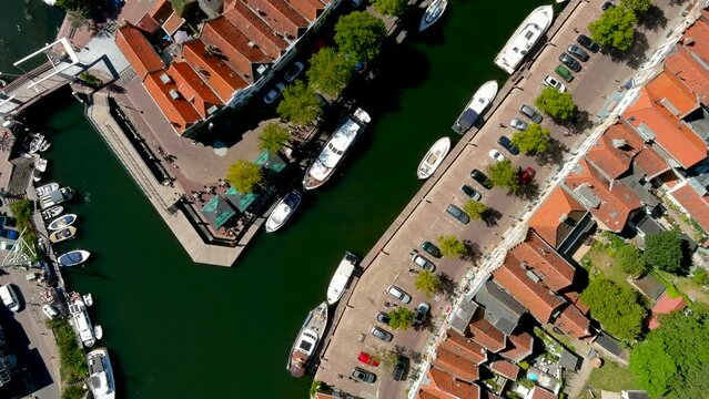 Aerial view of Brielle, Netherlands.