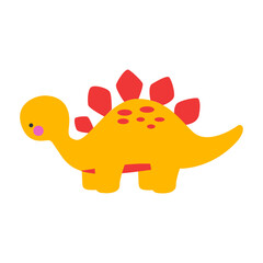 Flat design cartoon stegosaurus illustration
