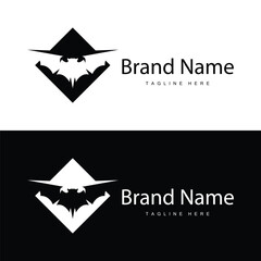 Obraz premium Simple black silhouette design bat logo illustration of a nighttime animal with a minimalist concept