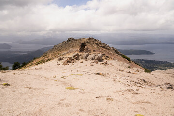 The rocky mountaintop of Bella vista hill in Bariloche, Patagonia Argentina.	
