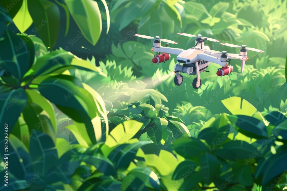 Poster advanced drones enhance modern agriculture by improving precision in farm operations and crop survey