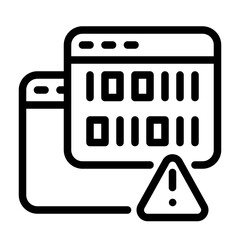 Biner Code Icon With Line Style