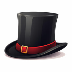 Sleek magician hat isolated on a pure white background, Ai Generated