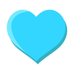 Heart love blue illustration on a white background