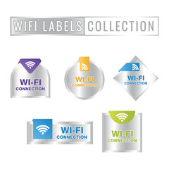 Collection of wifi label Vector illustration
