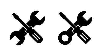Repair tools icon set. tool icon vector. setting icon vector. Wrench and screwdriver. support, Service