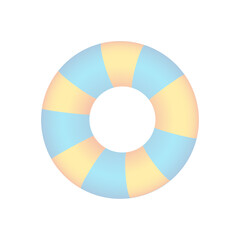 Obraz premium Swimming ring Cartoon inflatable color life buoy on white