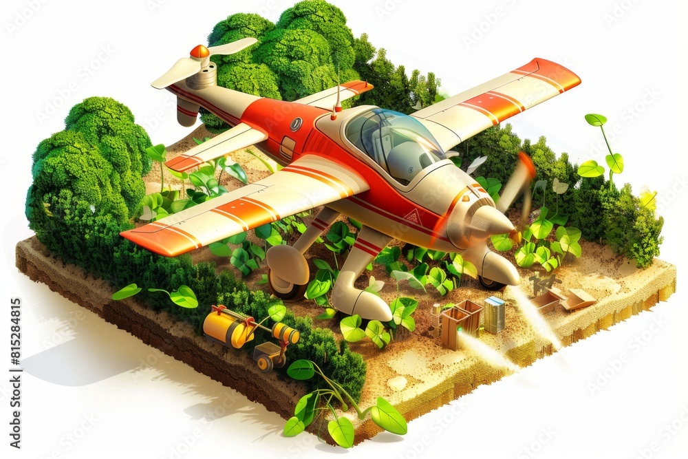 Poster advanced technology in agriculture uses drones to enhance precision in farm operations and modern te