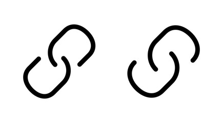 Link icon set. Hyperlink chain symbol.