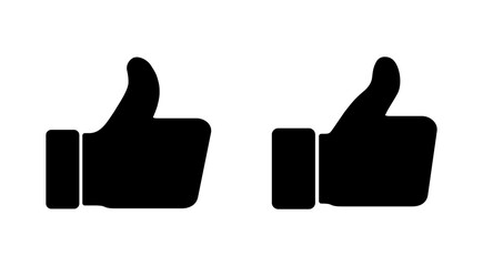 Thumbs up icon set. Hand like. Like icon vector.