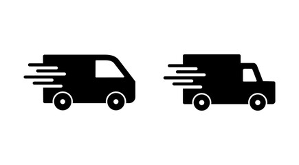 Fast shipping delivery truck icon set. Delivery truck icon. fast delivery icon