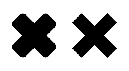 Close icon set. Delete icon vector. cross sign