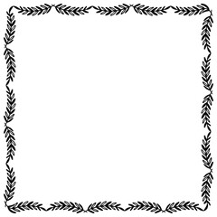 Hand drawn floral frame design background