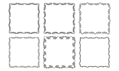 Hand drawn floral frame design collection
