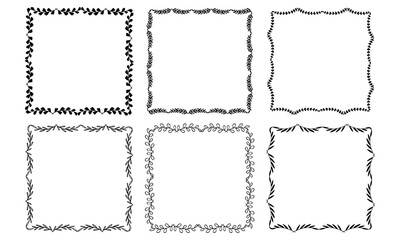 Hand drawn floral frame design set