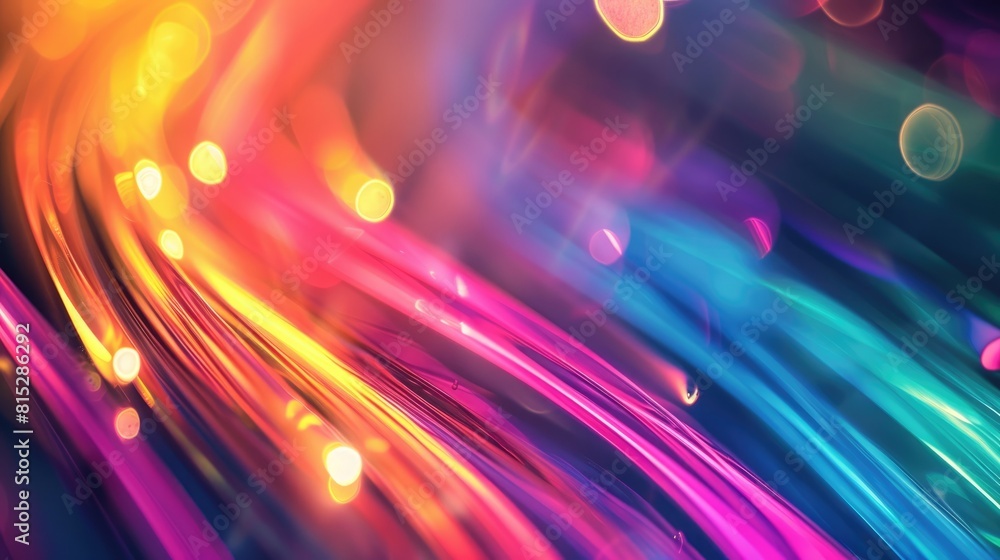 Aufkleber colorful abstract background with glowing wavy lines aig51a.