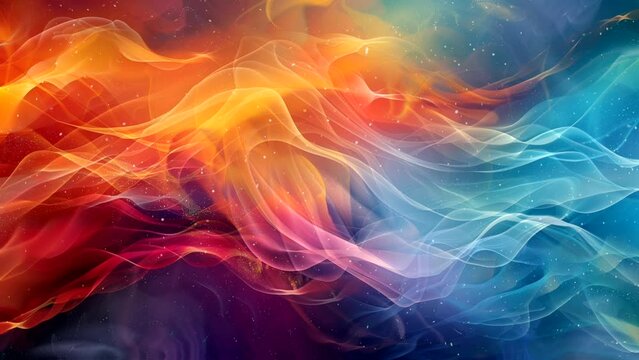 Animated background of abstract motion colorful painting in watercolor. looping time-lapse video