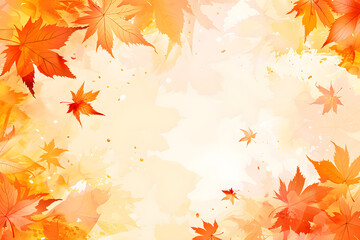 A close-up of vibrant autumn leaves in orange, yellow, and red, creating a beautiful natural background. It can be used for seasonal and nature-related themes.