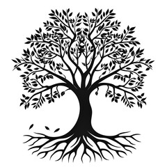 tree silhouette on white