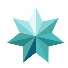 Realistic 3D star shape. Low poly blue star vector.
