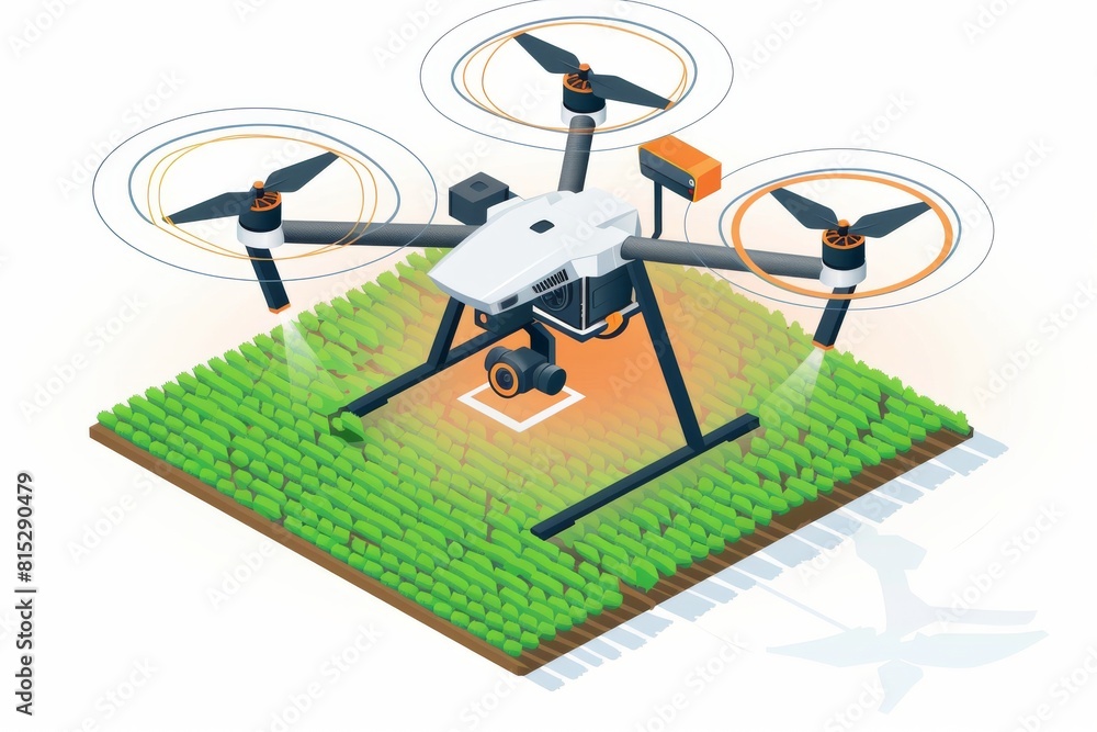 Aufkleber farming sees a revolution with smart industry drones applying gray precision spraying in colorful vi
