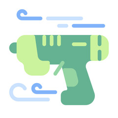 Gun Icon With Flat Color Style
