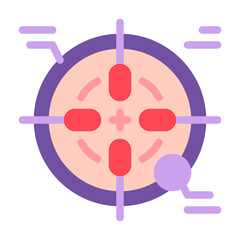 Target Icon With Flat Color Style