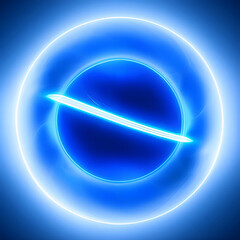 blue abstract circle plasma lightning particle effect