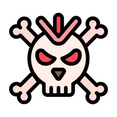 Cyber Icon With Line Flat Color Style