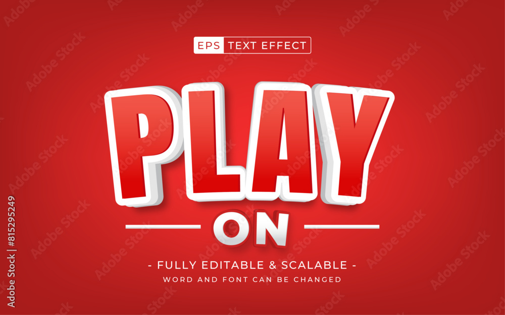 Poster 3d text effect font editable text play on. suitable for subscribes video
