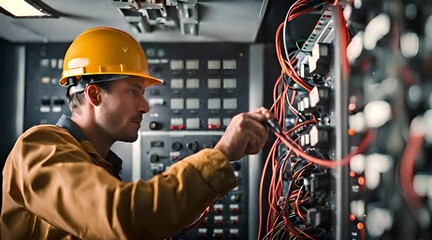 Skilled Electrician. Mastering the Art of Switchboard Repair