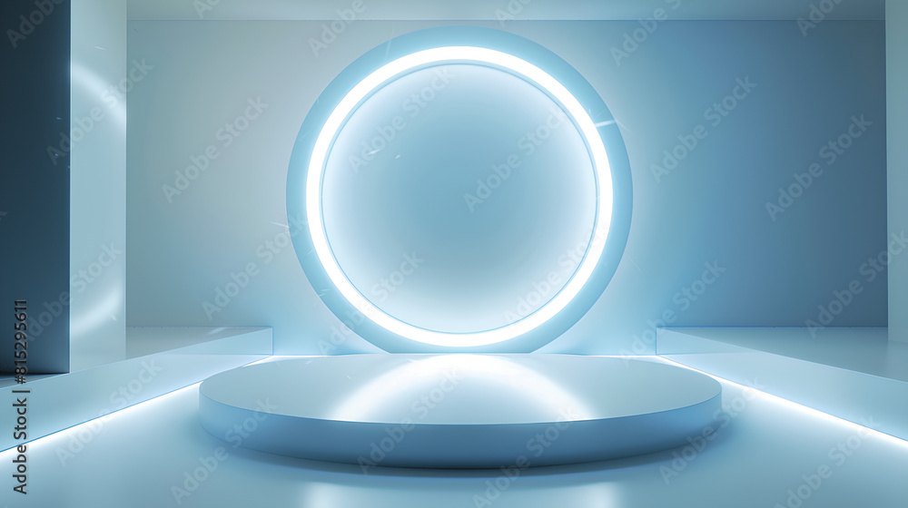 Aufkleber podium background 3d light tech stage future platform game abstract. podium 3d background technology