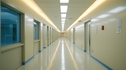 Blurred interior of hospital