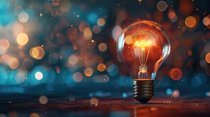 Entrepreneurship concept illustrated with lightbulb symbolizing innovation and creativity in driving economic progress. 