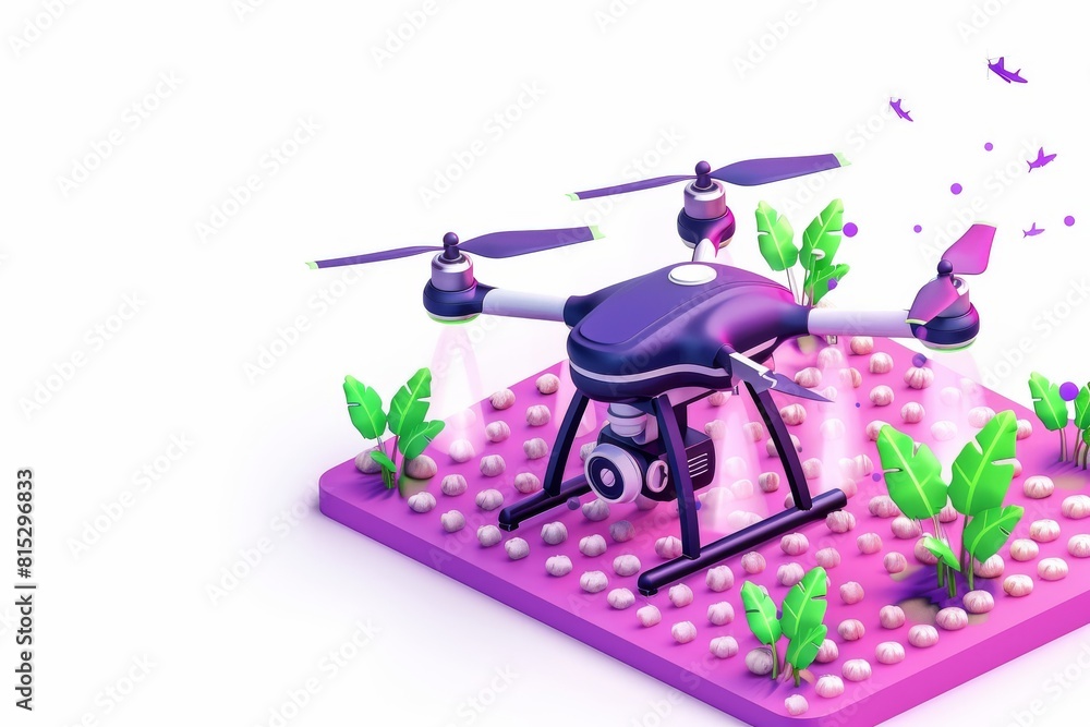 Poster agriculture benefits from smart drones and robotic technology, streamlining pesticide application an