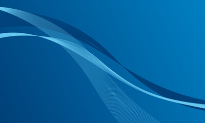 blue light lines wave curves with soft gradient abstract background