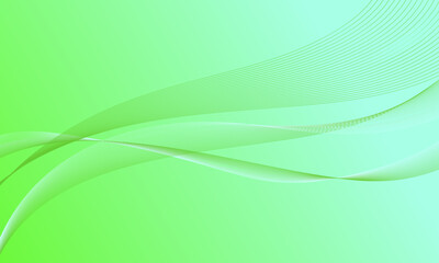 green business lines wave curves on gradient abstract background