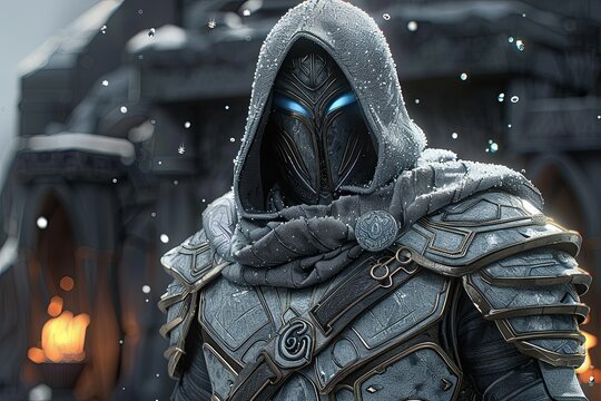 Evil Cyberpunk Mage: Glass Armor Spellcaster