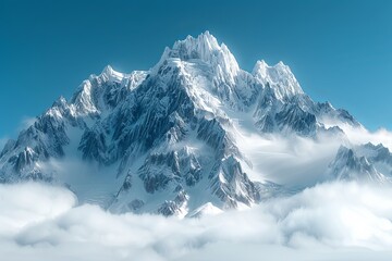 Obraz premium Heavenly Snow Mountain: Cinematic Filter 8K Volumetric Fantasy Scenery